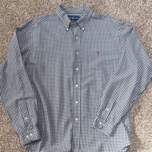 Ralph Lauren navy and white gingham check shirt